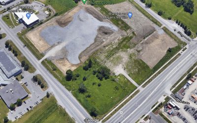 Revised site plan for commercial plaza at Hazeldean and Iber