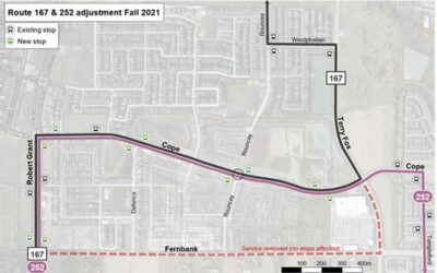 Route changes and improved bus stops this fall