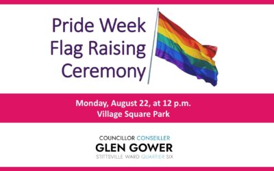 AUGUST 22: Pride Week Flag Raising Ceremony in Stittsville