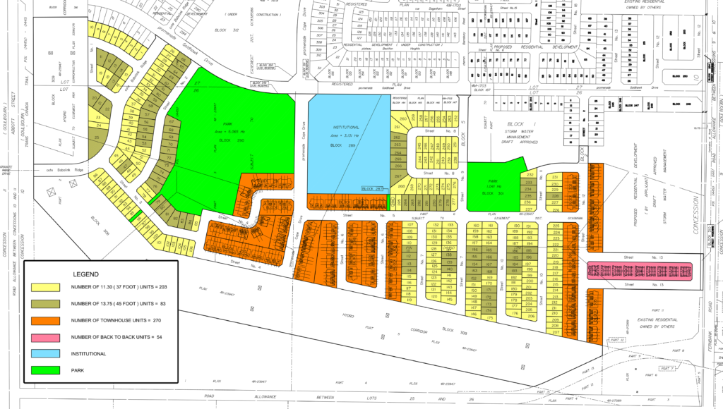 1555 Shea & 5500 Abbott Street - Plan of Subdivision detail