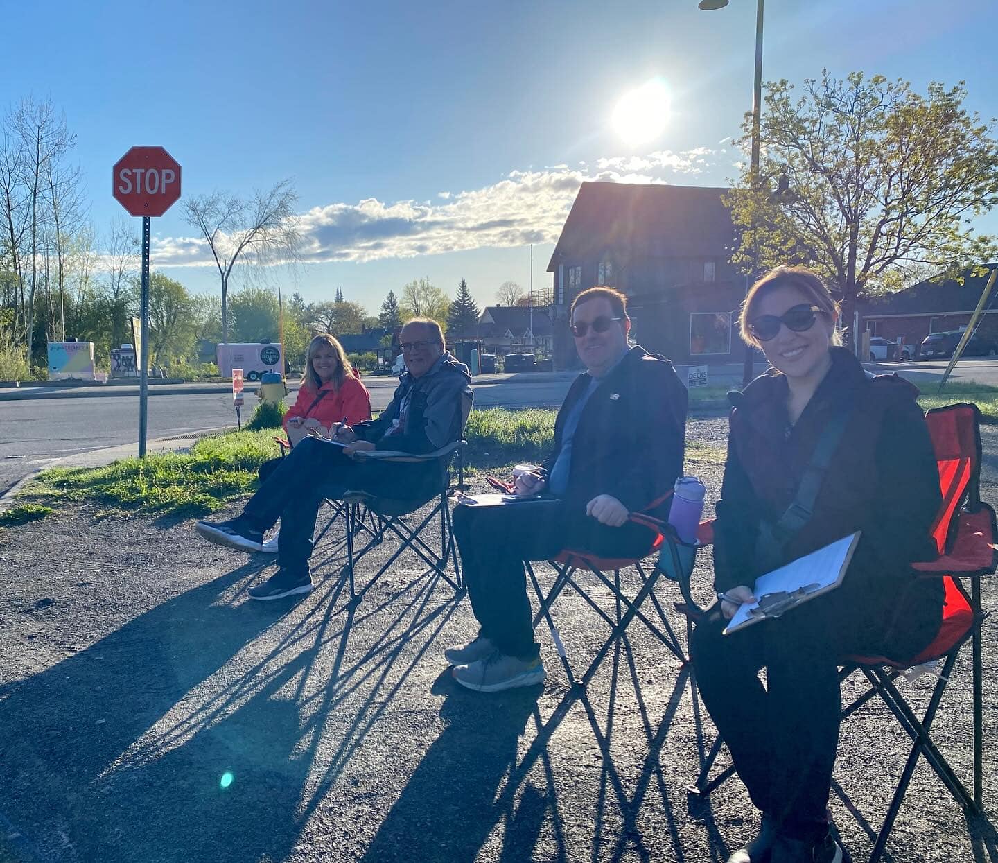 Team Stittsville counts traffic on Stittsville Main, May 2024