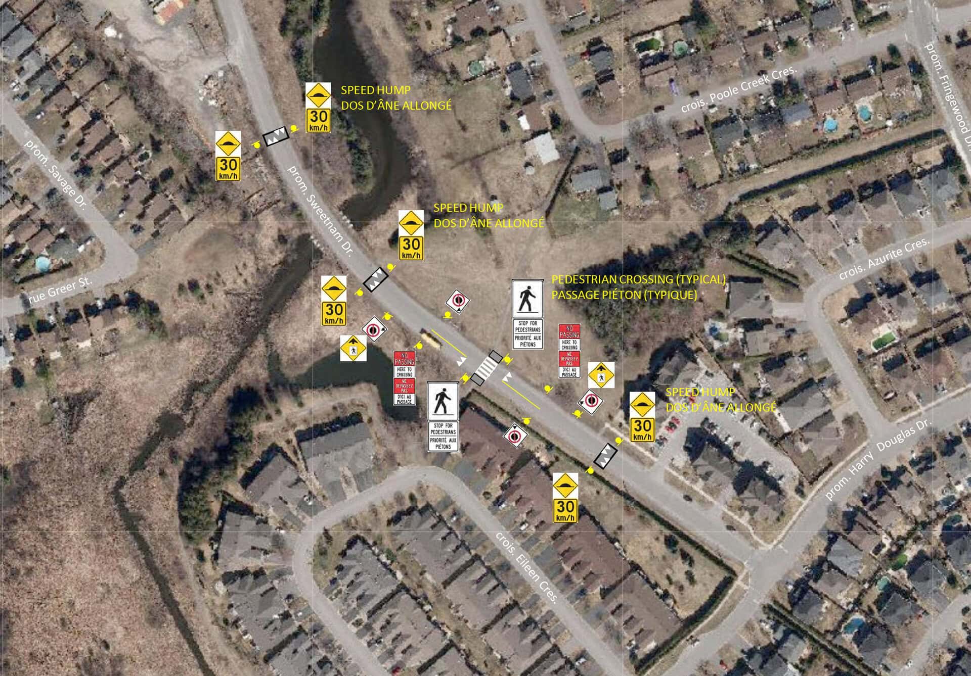 Sweetnam Drive - Proposed traffic calming concept plan