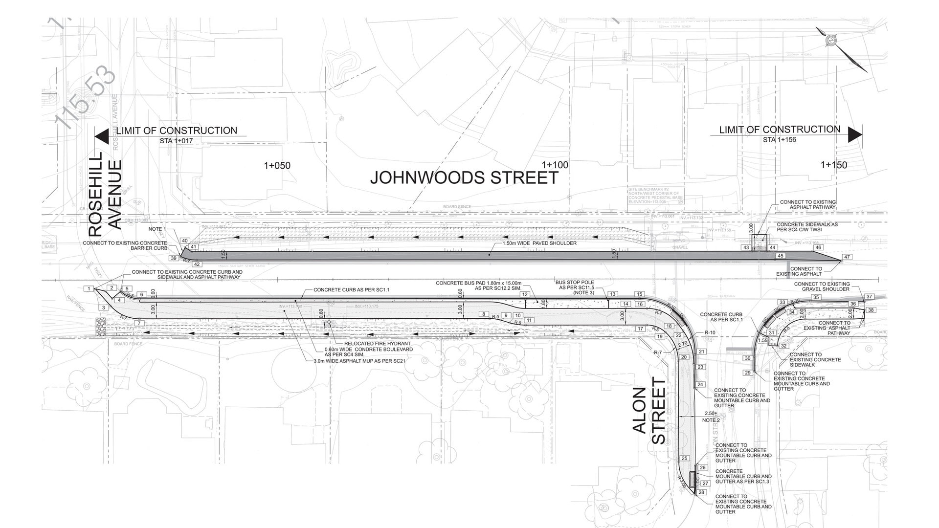 Johnwoods pathway construction