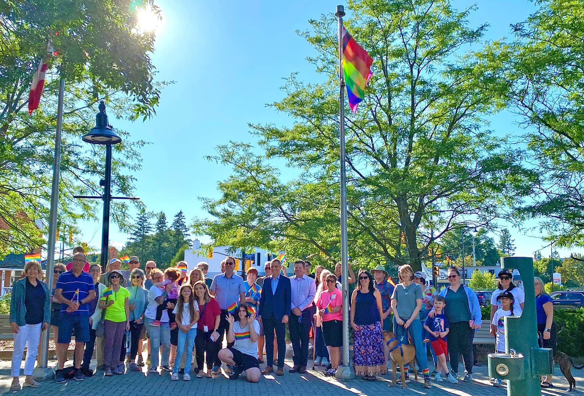 Group photo at the 2024 Pride Week flag raising ceremony in Stittsville 