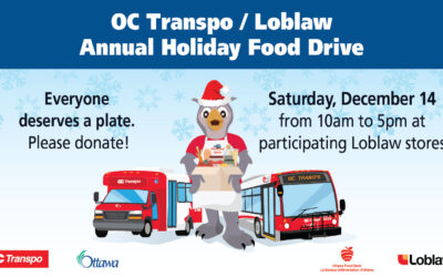 December 14: 40th Annual OC Transpo/ Loblaw Holiday Food Drive