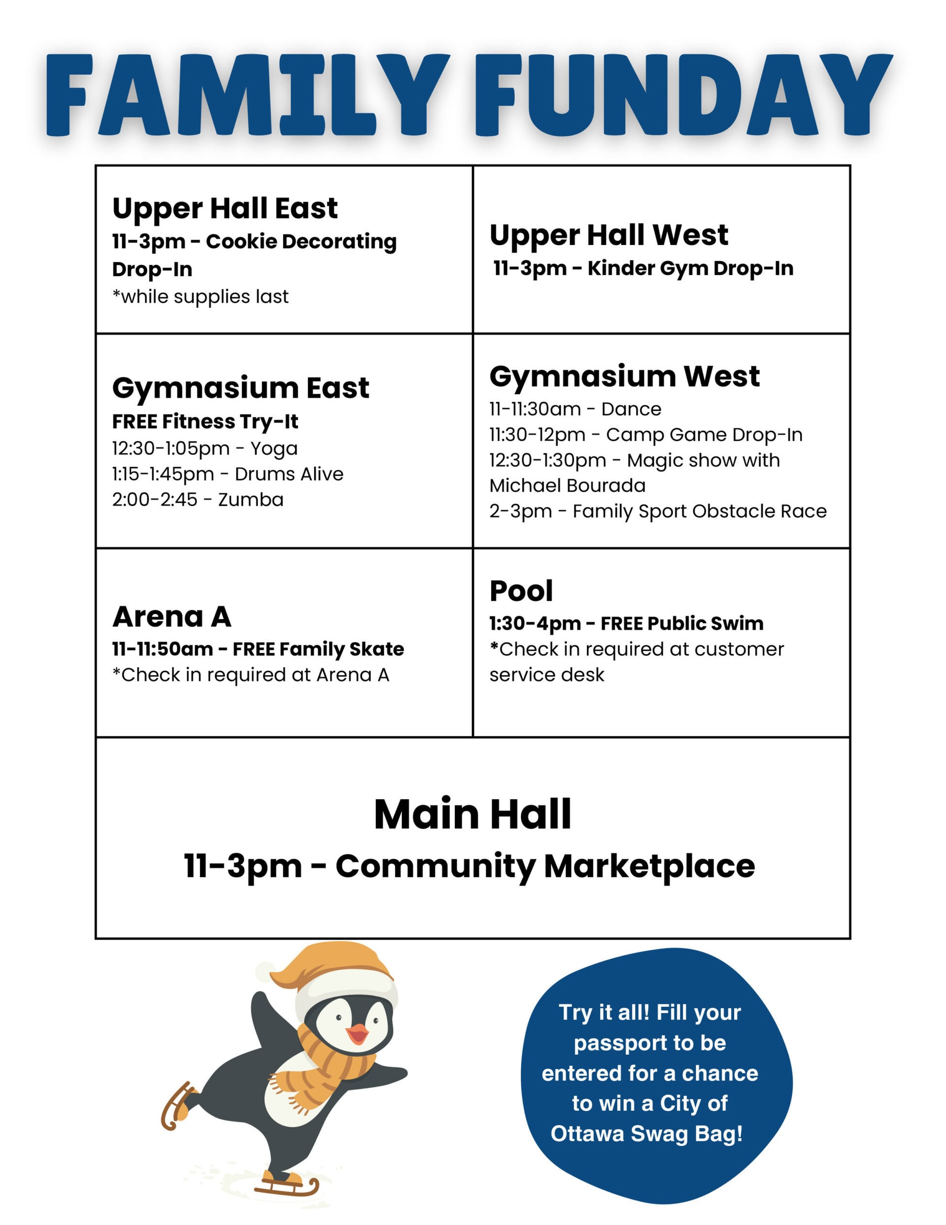 Family Funday schedule
