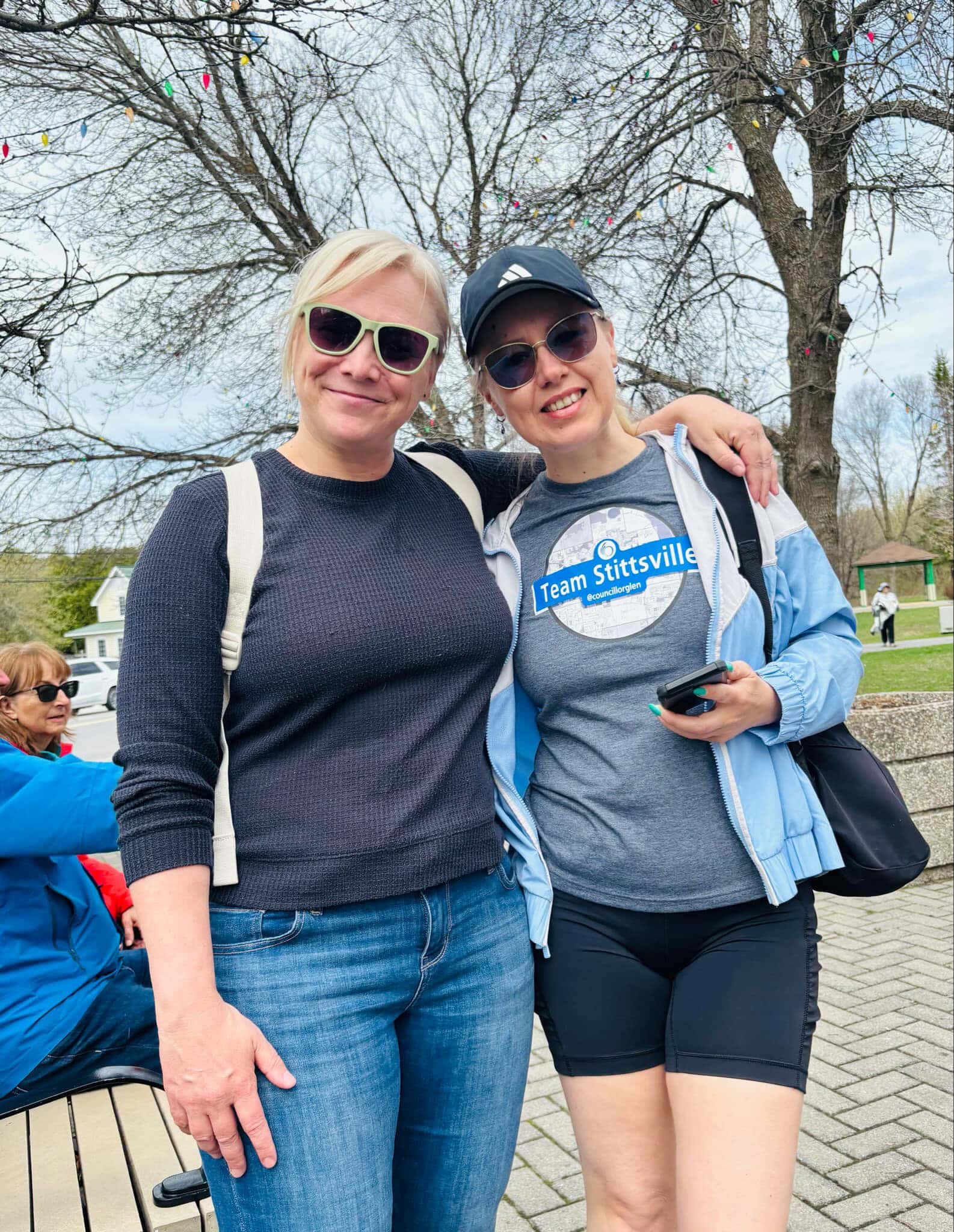 Jane's Walk 2025 on Stittsville Main Street. Mandy and Marlova