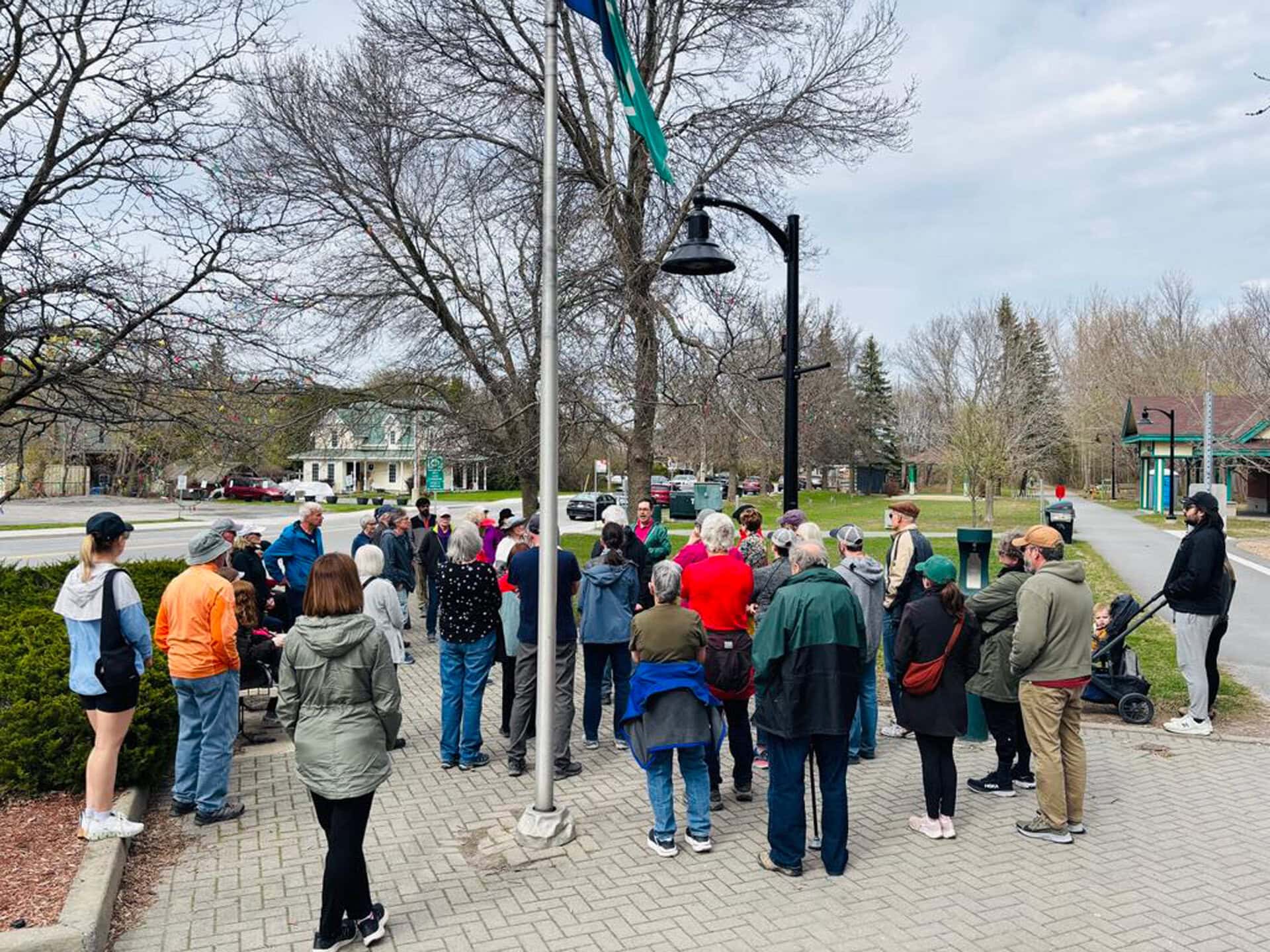 Jane's Walk 2025 on Stittsville Main Street. Village Square Park