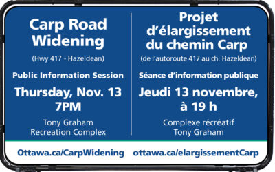 NOVEMBER 13: Carp Road construction update
