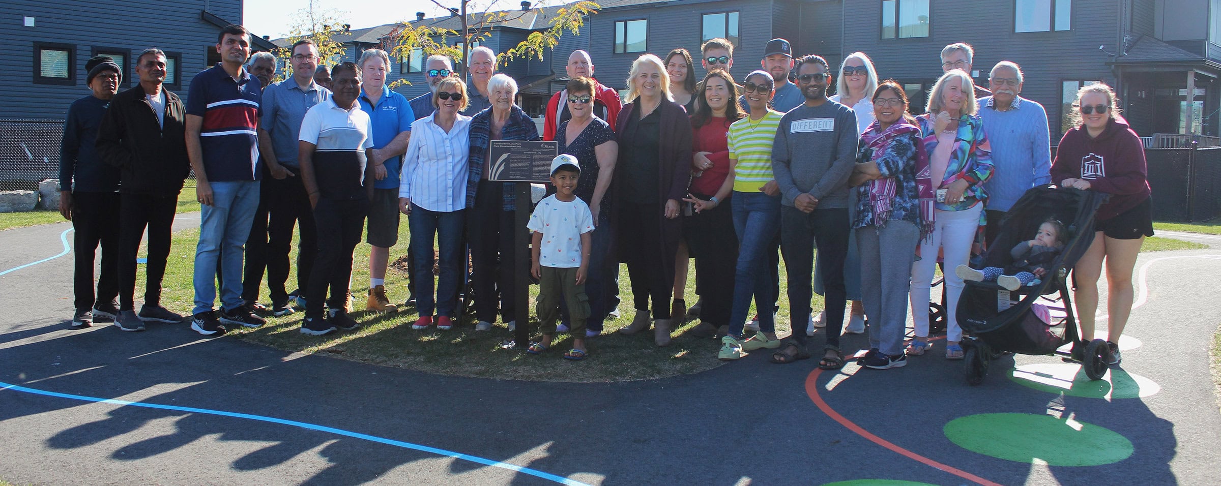 Naming ceremony at Constantine Luty Park, October 2025. Family, friends and neighbours joined us at the ceremony.