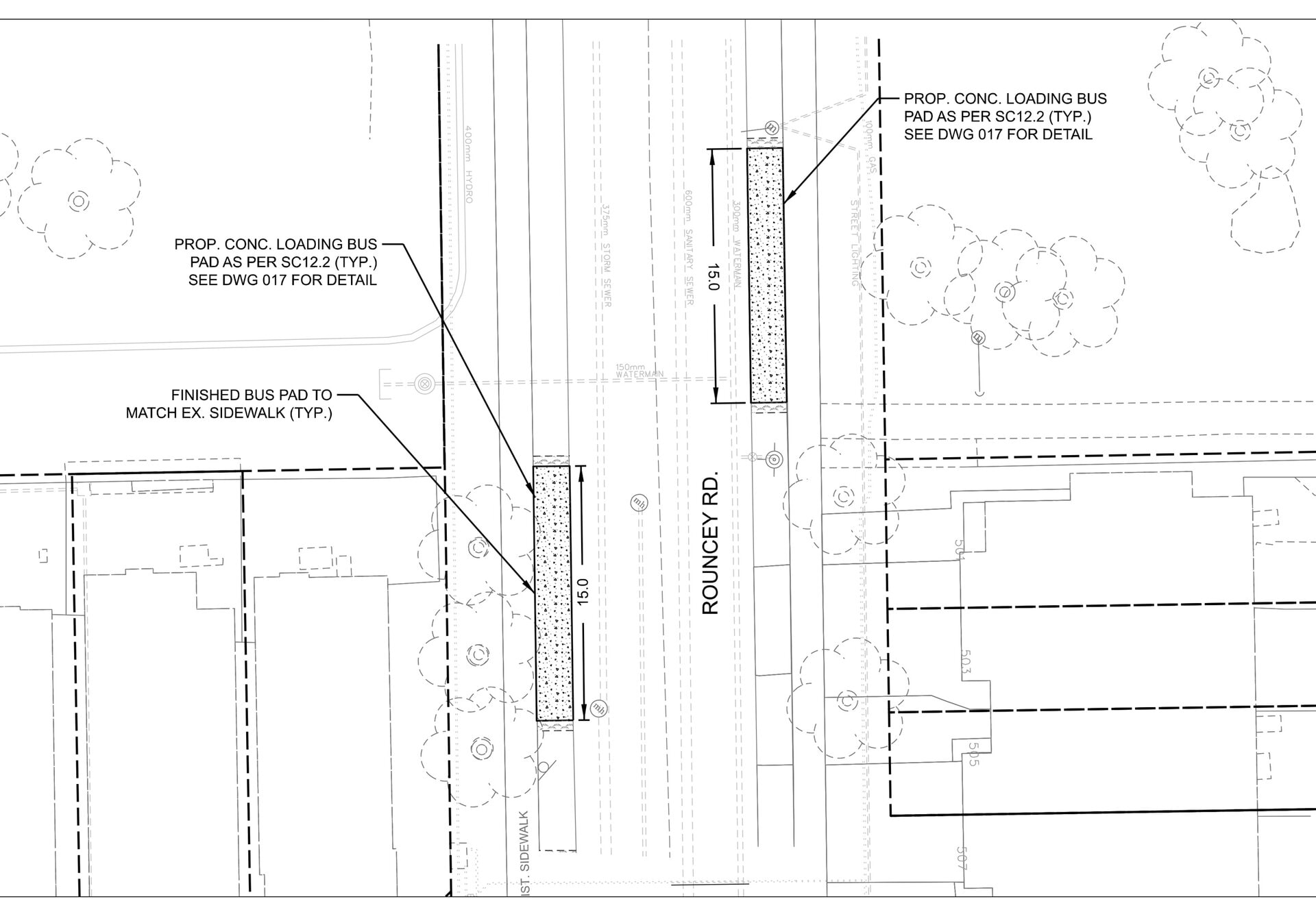 Rouncey at Tapadero bus pad locations