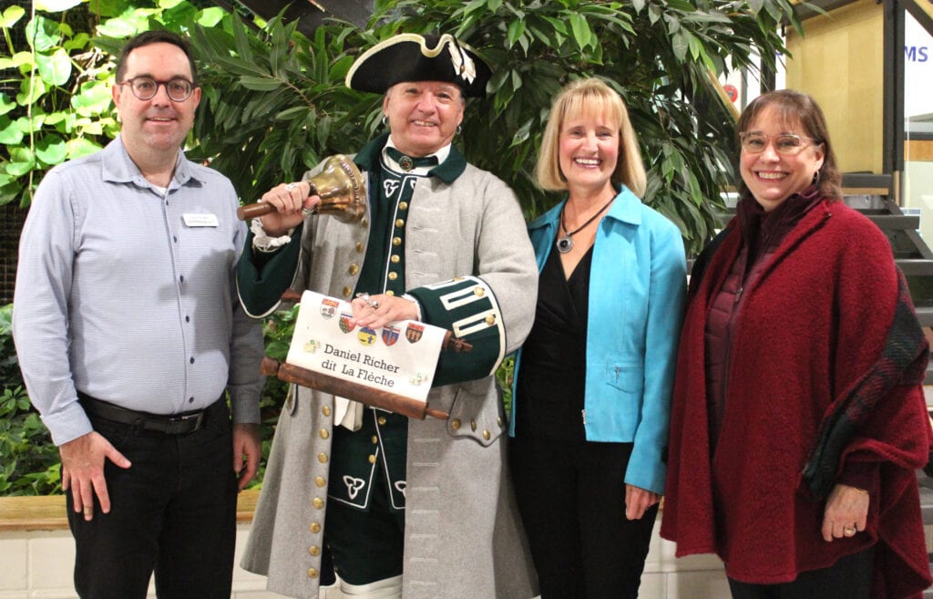 25 years at CARDELREC-Goulbourn. Group photo: Councillor Glen, town crier, Janet Stavinga, Louise Beggs.