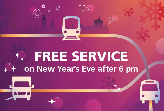 Free transit service after 6 pm on New Year’s Eve!
