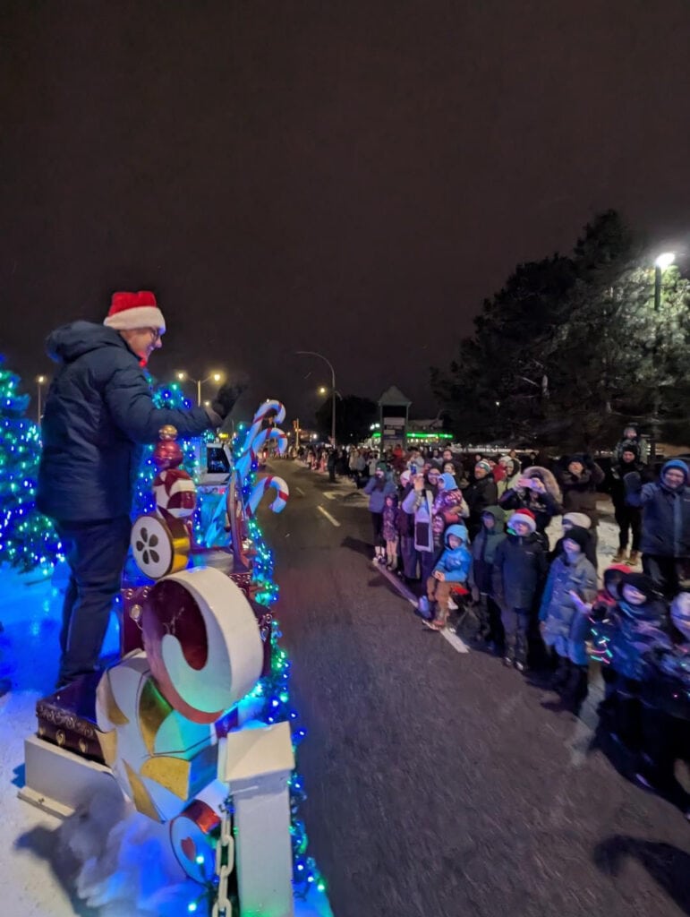 Stittsville Parade of Lights - Councillor Glen waves