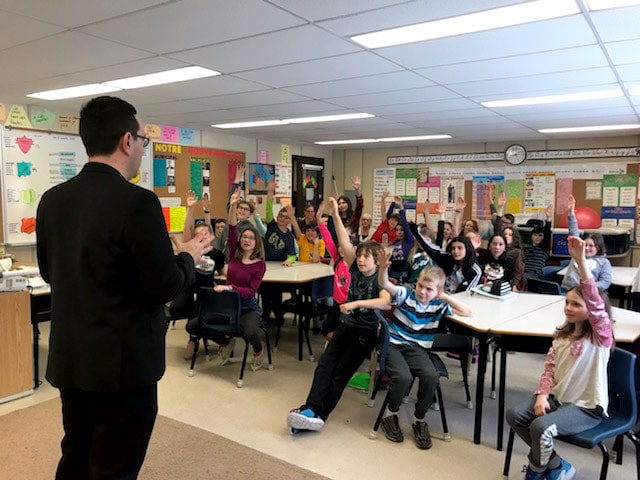 Glen visits at Stittsville classroom