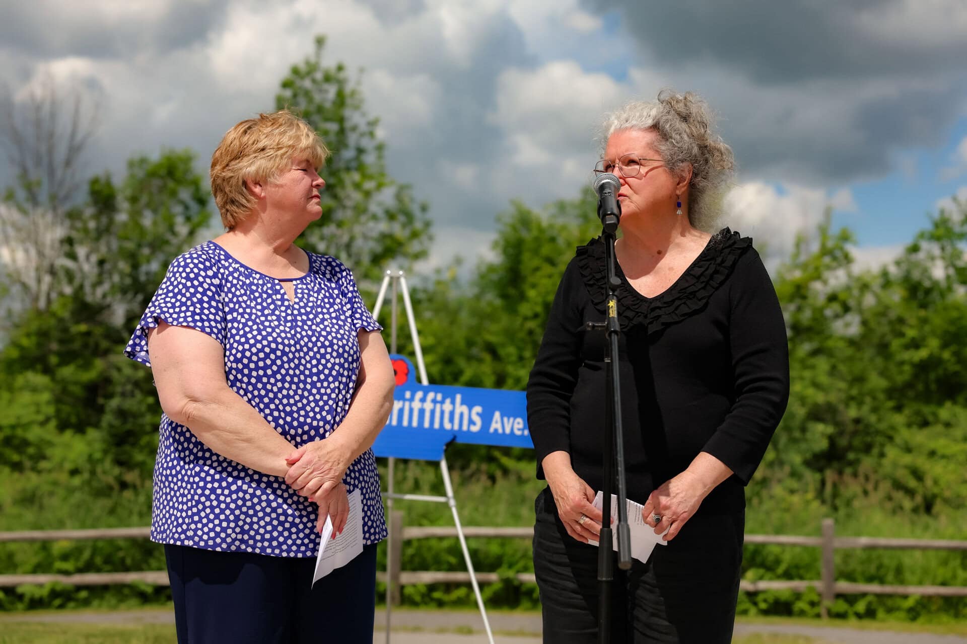 Roger Griffiths Avenue street naming ceremony. Heather and Lynn