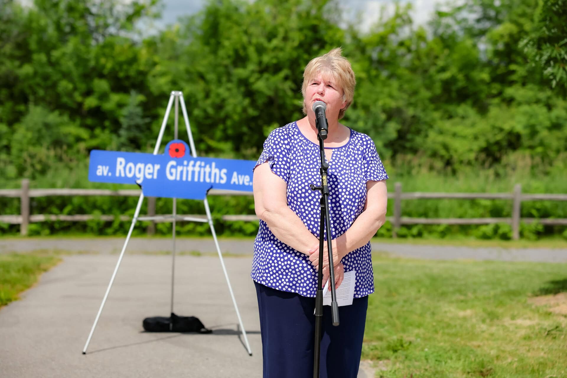 Roger Griffiths Avenue street naming ceremony. Roger's daughter Heather