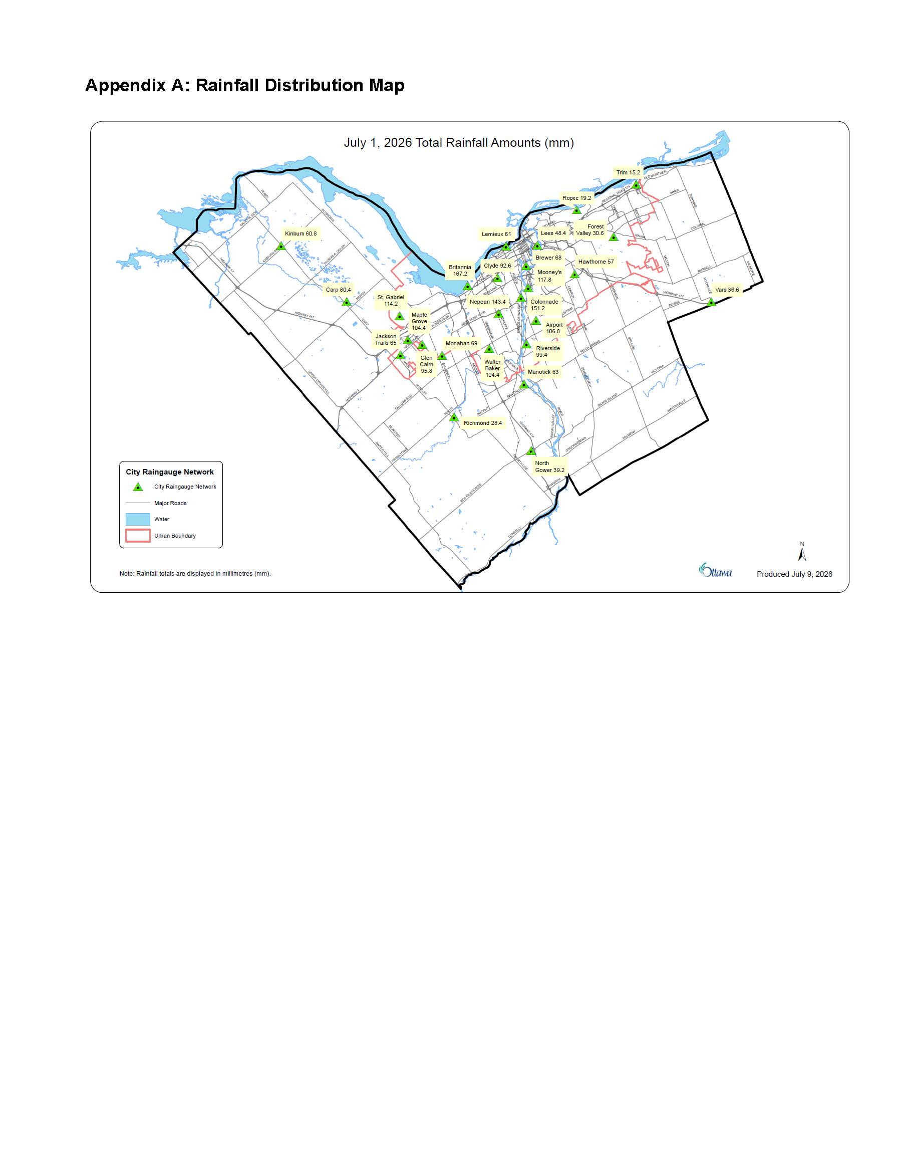Appendix A: Rainfall Distribution Map