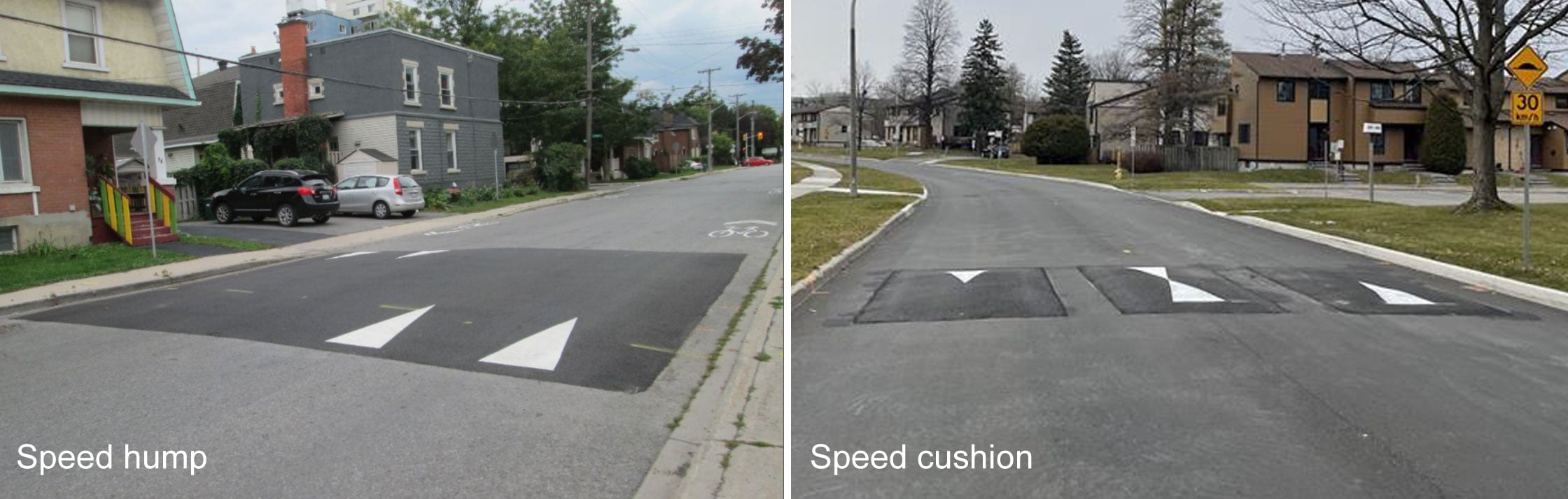 Speed hump vs speed cushion