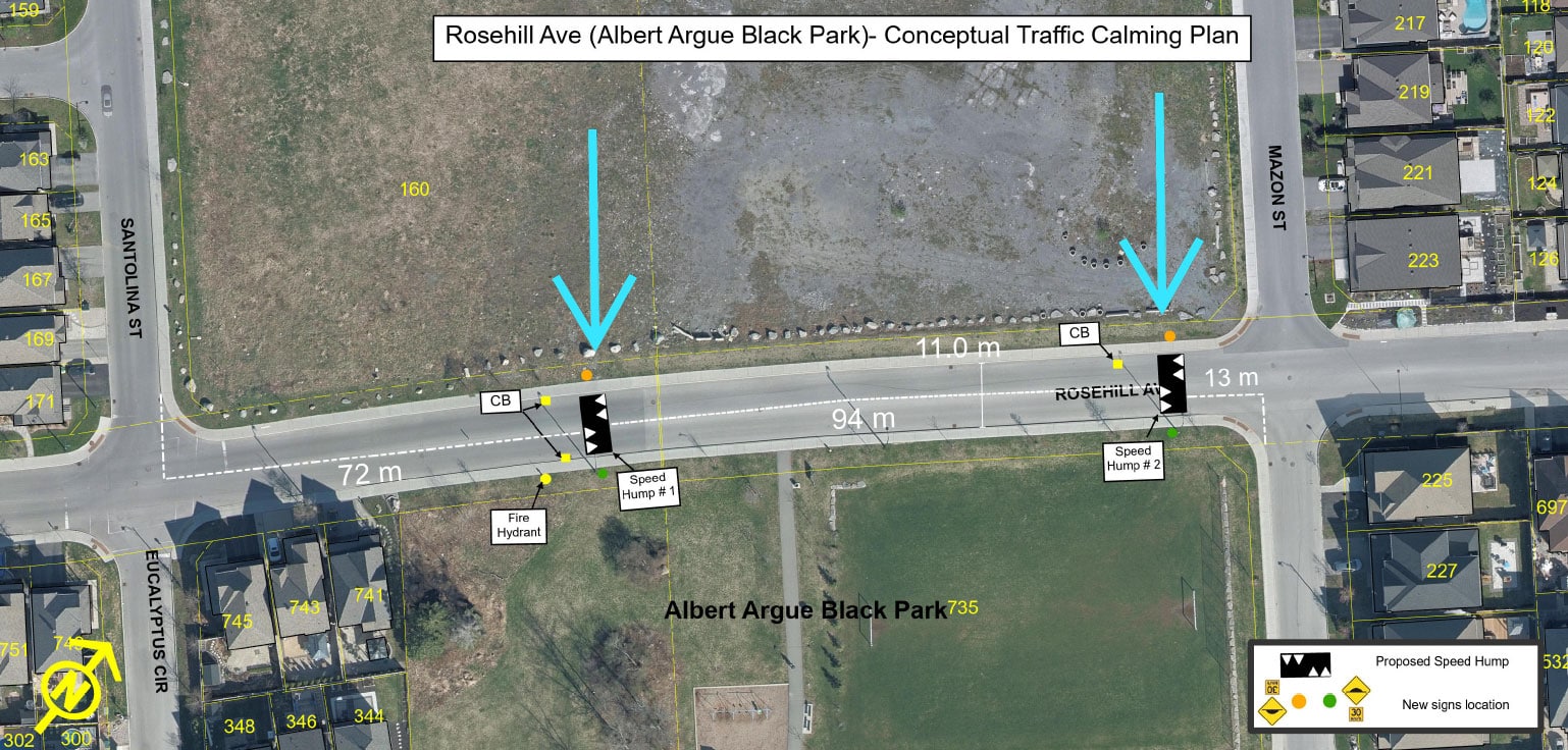 Rosehill near Albert Argue Black Park - speed humps