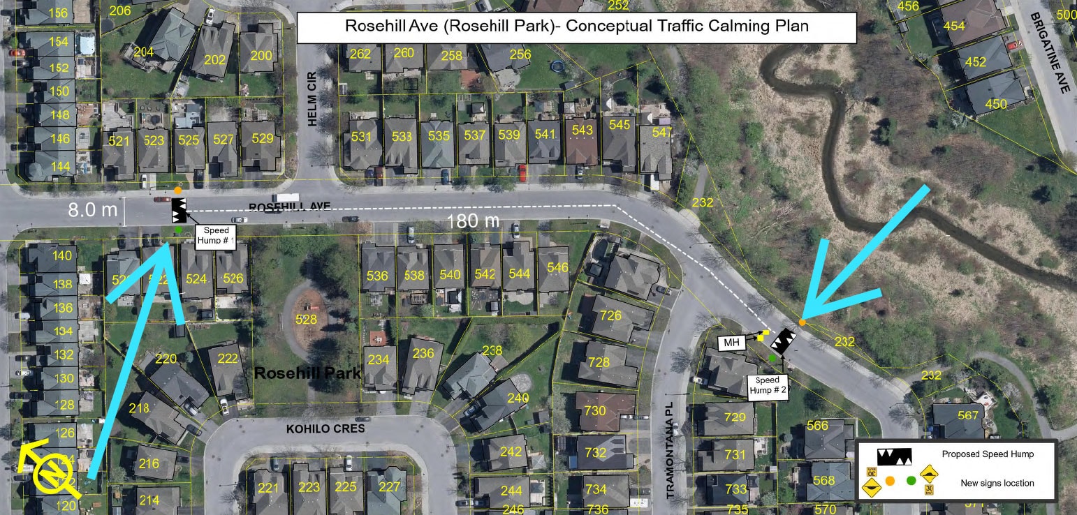 Rosehill near Rosehill Park - speed humps