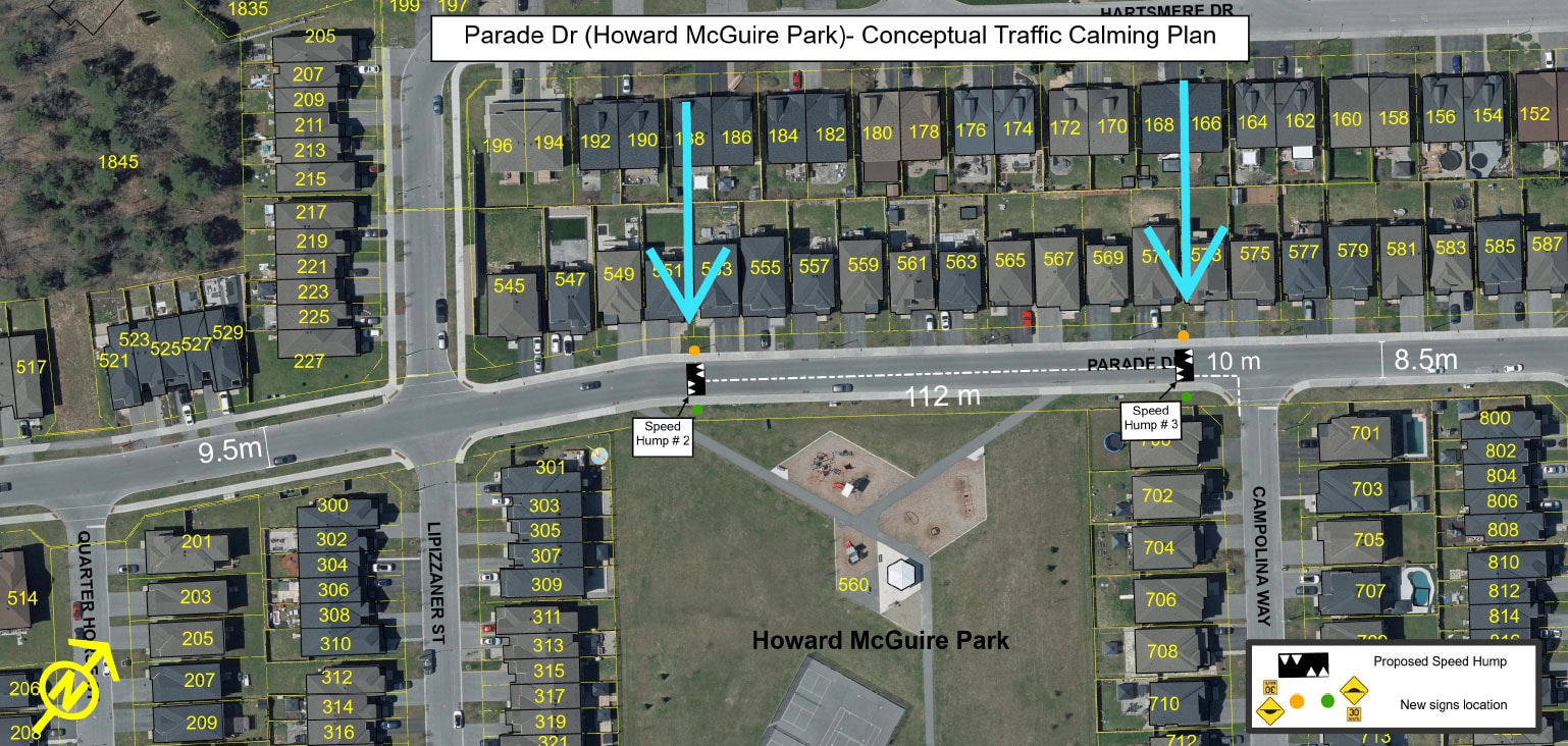 Parade near Howard Maguire Park - speed humps