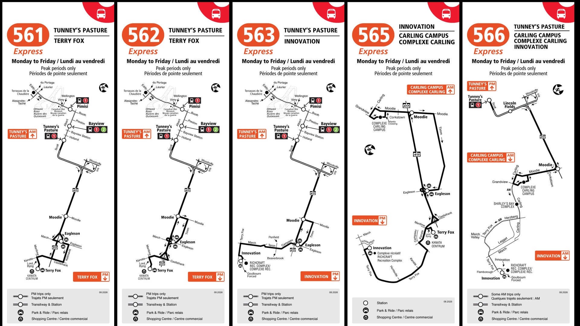 Collage of 500-series maps in the west end