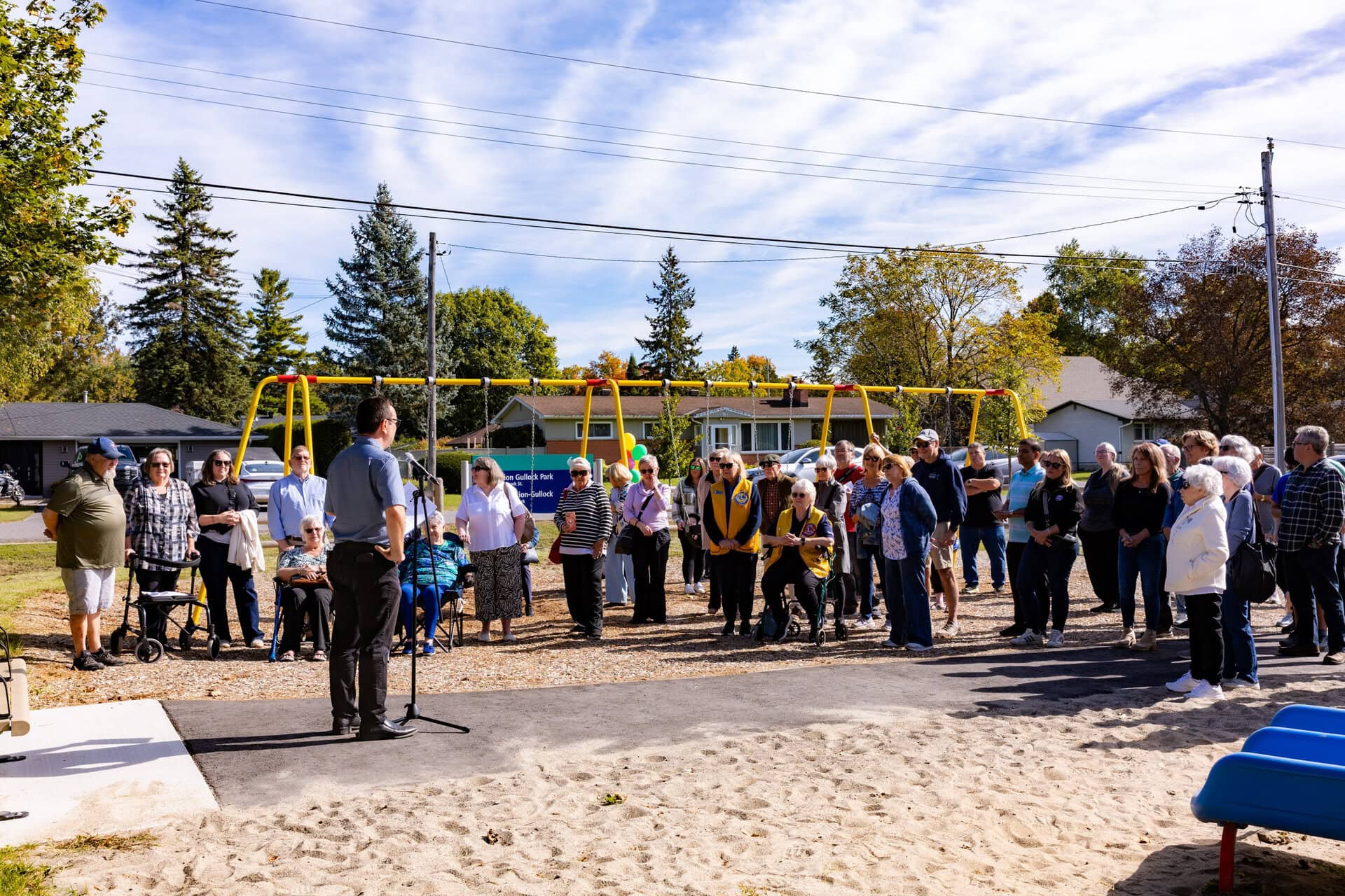Marion Gullock Park commemorative naming ceremony on September 26, 2026. A large crowd gathered at the park