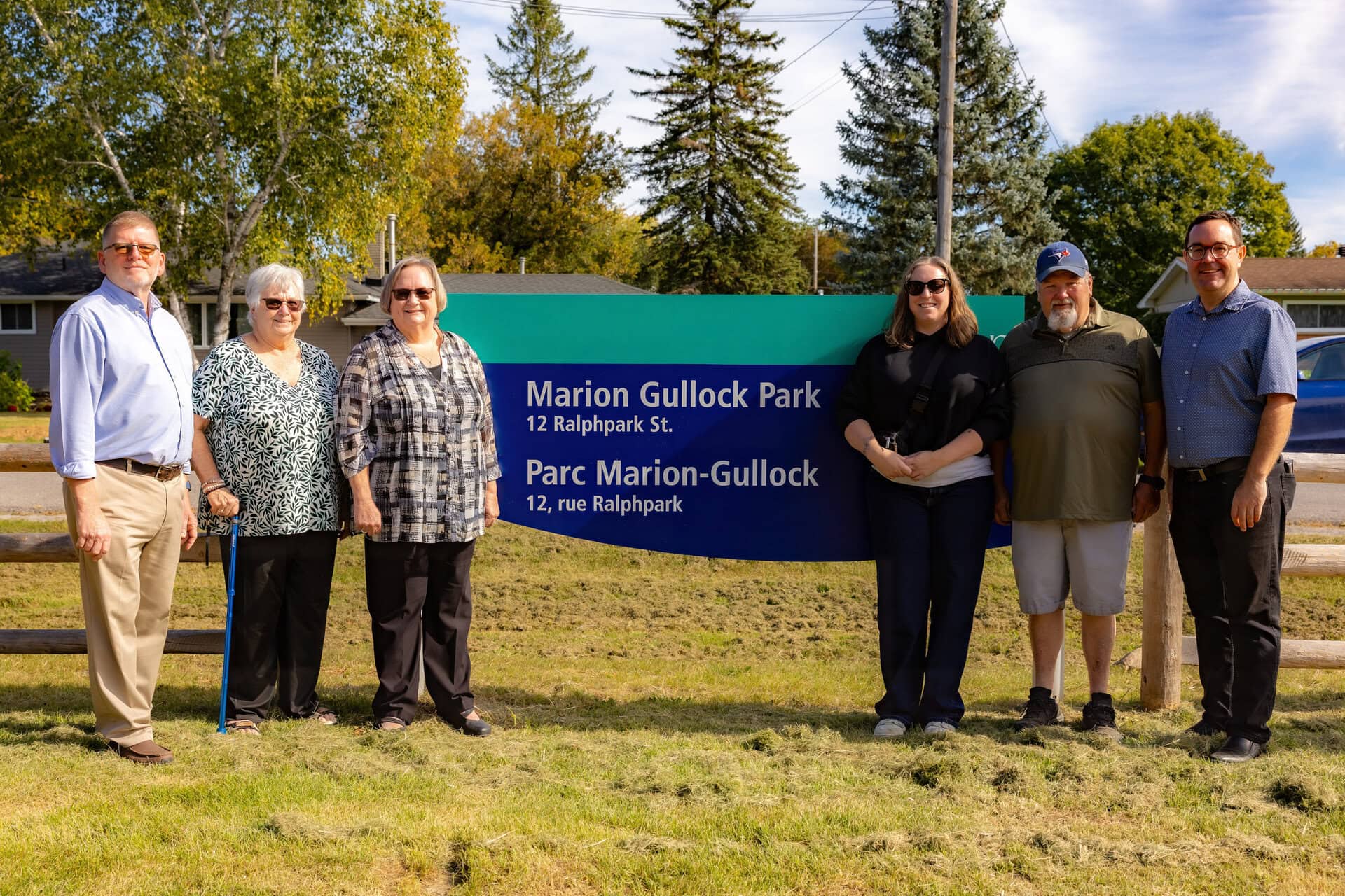 Marion Gullock Park commemorative naming ceremony on September 26, 2026. Gullock family